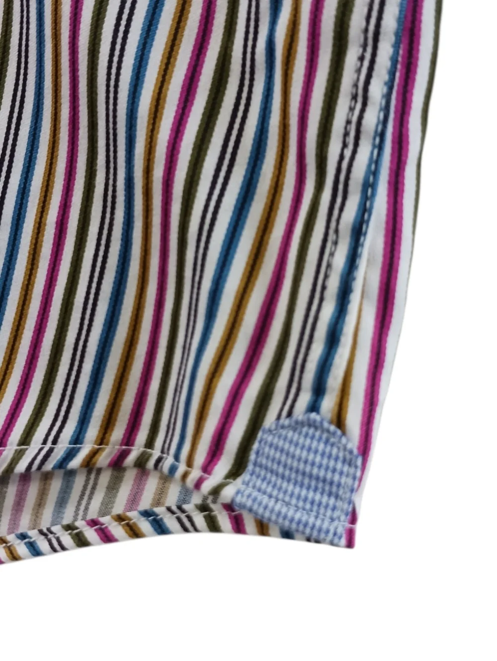BUGATCHI UOMO Men's Striped Button Down Dress Shirt Gold Pink Green Blue Size M - Picture 4 of 12